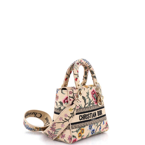 Christian Dior Medium Lady D-Lite Bag Embroidered Raffia - Picture 2 of 5
